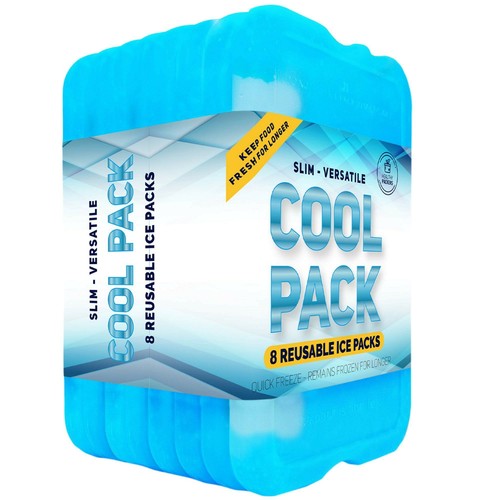 Grandi Pack Ghiaccio Giallo Per Lunch Box - Set Di 4, Healthy Packers, Mantiene Fresco Il Pranzo - Con Foro Drenaggio Ghiaccioli Per Borsa Frigo