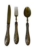 SOLINGEN ARGENTO 800 PUNZONATO VINTAGE SET 3 PZ. POSATE DA DESSERT PRIMI 900
