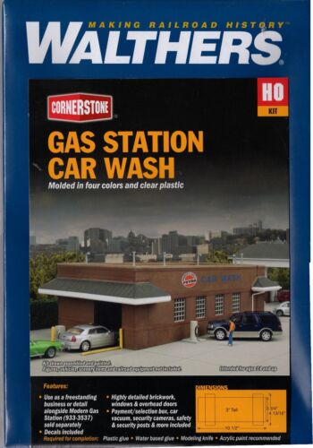 HO Scale Walthers Cornerstone 933-3539 Gas Station Car Wash Building Kit - Bild 1 von 2