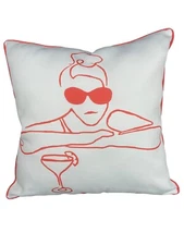 Frontgate Outdoor Patio Decor Throw Pillow 20x20 Cocktail Women Siesta Abstract