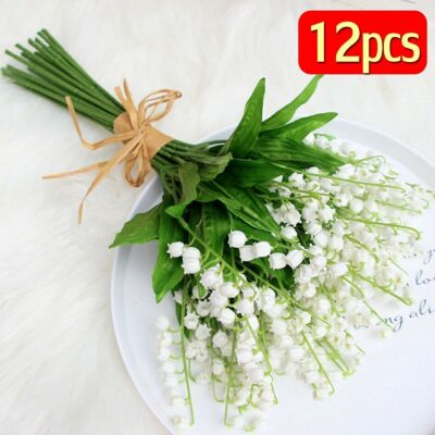 #ad #ad 12 Bundles Artificial Lily of The Valley Flower Cream ivory Decorative Flowers $8.99