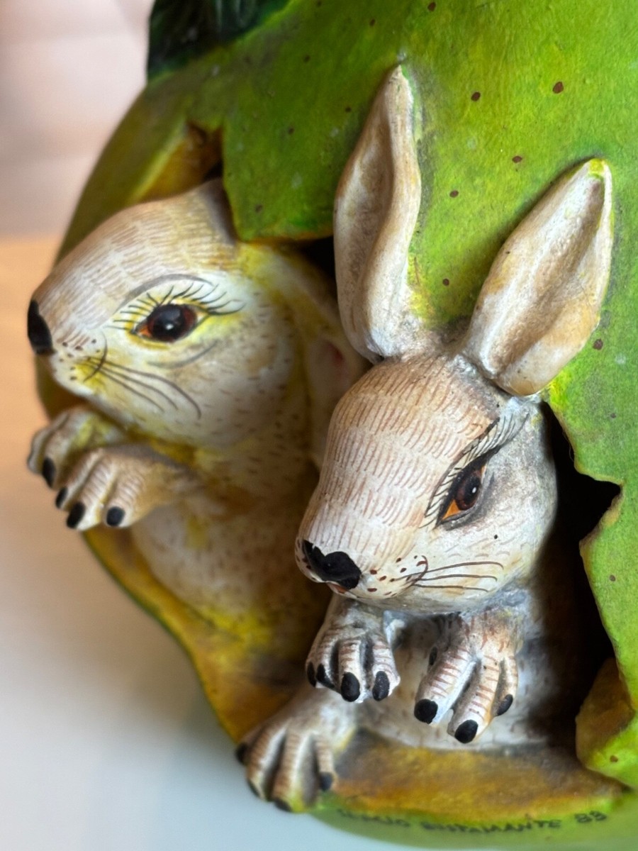 Sergio Bustamante Mexican Ceramic Hatching Egg Sculpture 