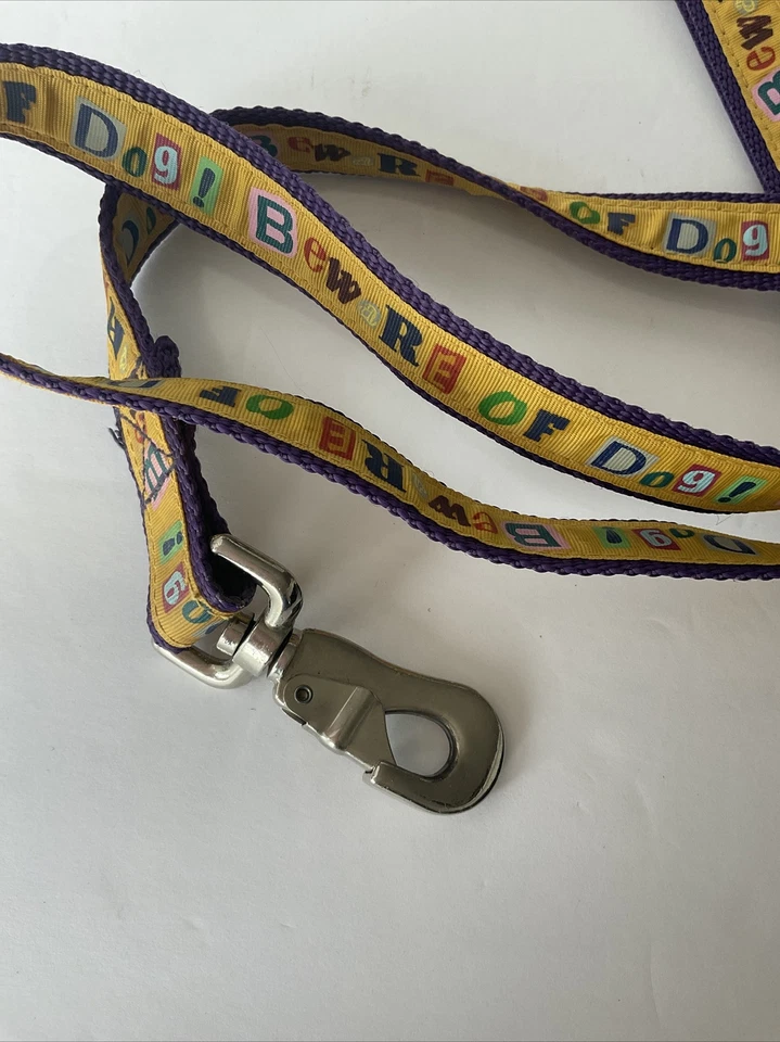 Correa de nailon amarillo púrpura vintage azul marino cuidado con perro Foto 2 de 4