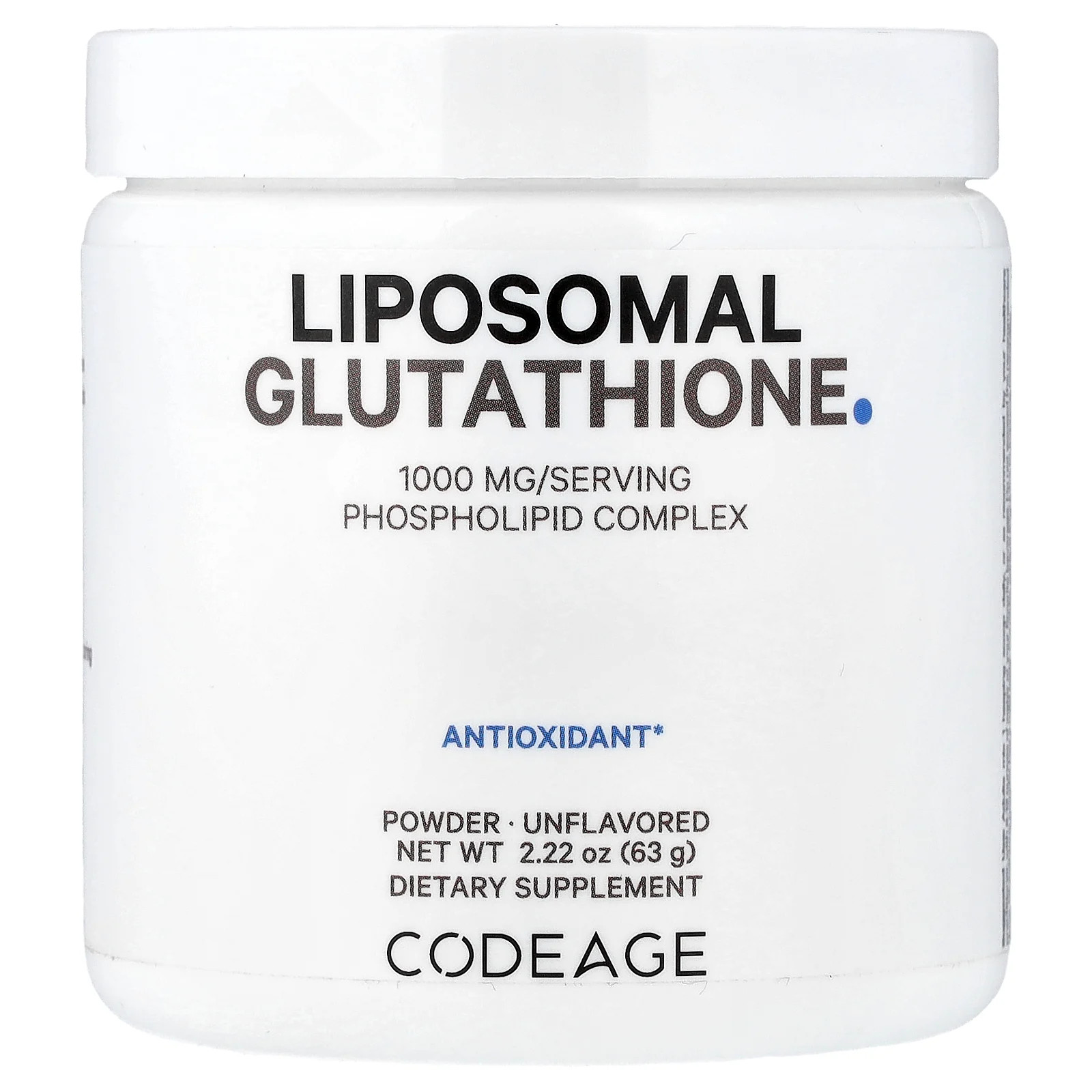 Порошок липосомального глутатиона без вкуса 222 унции 63 г 12090₽