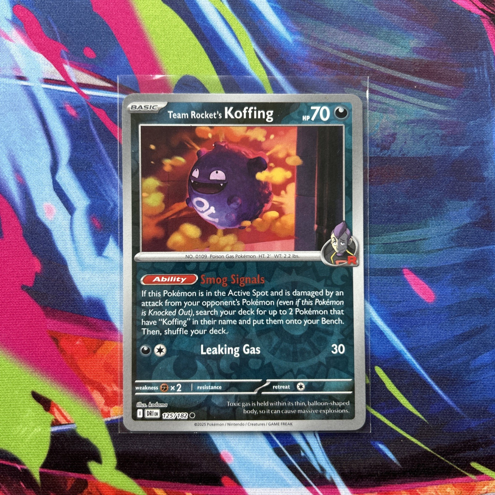 Team Rocket's Koffing 125/182 Reverse Holo Sv10: Destined Rivals Pokemon TCG NM
