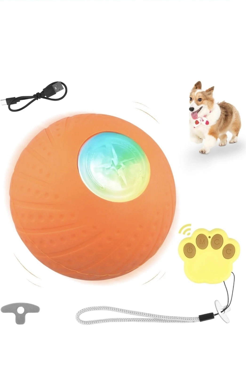 Interactive Dog Toys, Automatic Ball for Dogs, Smart Remote Control Spinning Dog