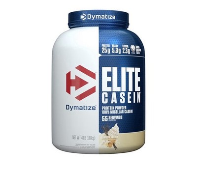Dymatize Elite 100% Micellar Casein Powder, 25g Protein, Smooth Vanilla, 4 lb