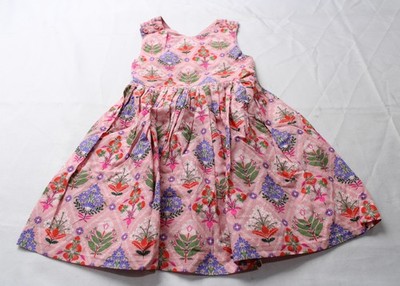 Mini Boden Girl's Harper Cross Back Dress EJ3 Multi Diamond Floral Size 5-6Y NWT