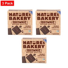 Nature's Bakery Double Chocolate Brownies 6 Bars  - 3 Packs