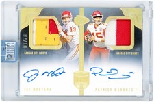 Montana & Mahomes II Chiefs Signed 2021 Panini Eminence Gold #DPA-MM #2/10 Card