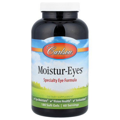 Carlson Labs Moisture-Eyes 180 Soft Gels Gluten-Free, Preservative-Free ,