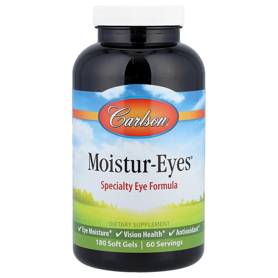 Carlson Labs Moisture-Eyes 180 Soft Gels Gluten-Free, Preservative-Free ,