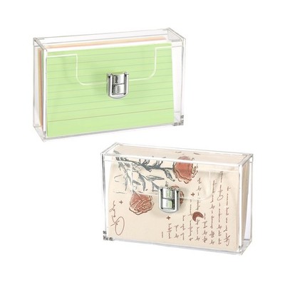 BTSKY 2 Pack Clear Acrylic Index Card Box for 3x5 Inch inch, Transparent