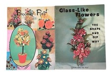 Glass Like Flowers The Shape and Dip Way Bloomin Pots Crafting Lot 2 Books VTG.