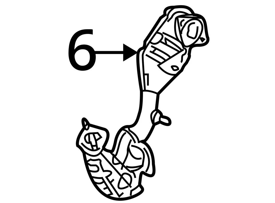 Выпускной коллектор турбокомпрессора 2001-2002 Ford Taurus с турбонагнетателем AH1L0 - Изображение 4 из 4