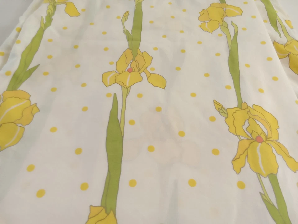 Hoja plana vintage Wamsutta ultracal tamaño doble estampado floral narciso EE. UU. Foto 3 de 4