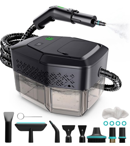 Steam Cleaner, 3-Level Adjustable Handle, 15s Heat-Up, Steamer Medium, Black 