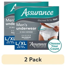 (2 pack) Men's Incontinence Underwear, L/XL , Maximum Absorbency (36 Count)