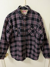 Sz Wrangler Sherpa Lined Flannel Shirt Jacket Men's Plaid Shacket Outdoors Chore