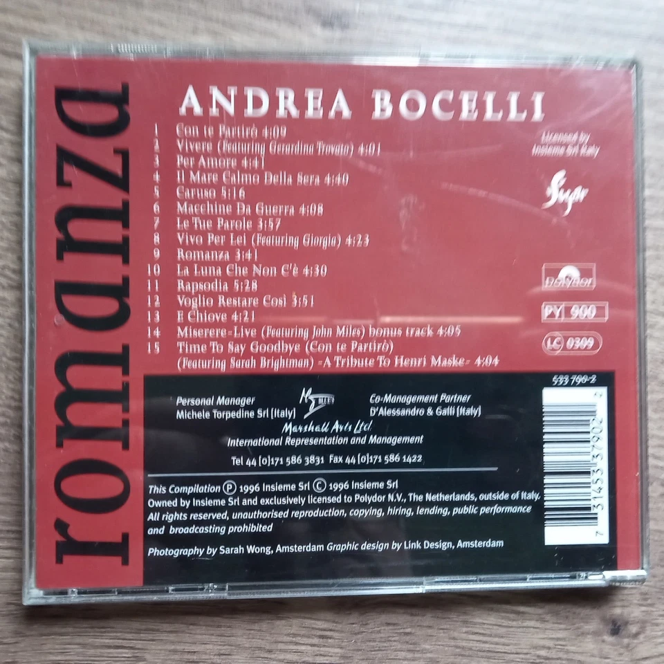 Andrea Bocelli - Romanza - CD 1996 - Bild 2 von 2