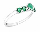GENUINE 0.20 Cts EMERALD & TSAVORITE RING 10K SOLID WHITE GOLD -Free Appraisal — photo 2