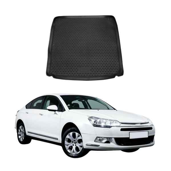 Kofferraummatte Kofferraumwanne FüR Citroen C5 Stufenheck 2011-2024 Gummi TPE-image