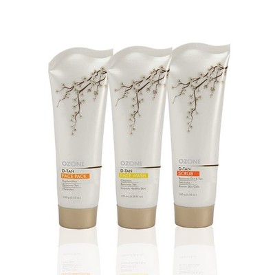 Ozone D Tan Gesichtswasch Pack & Scrub Für Alle Hauttypen 100g Je Set (3er)