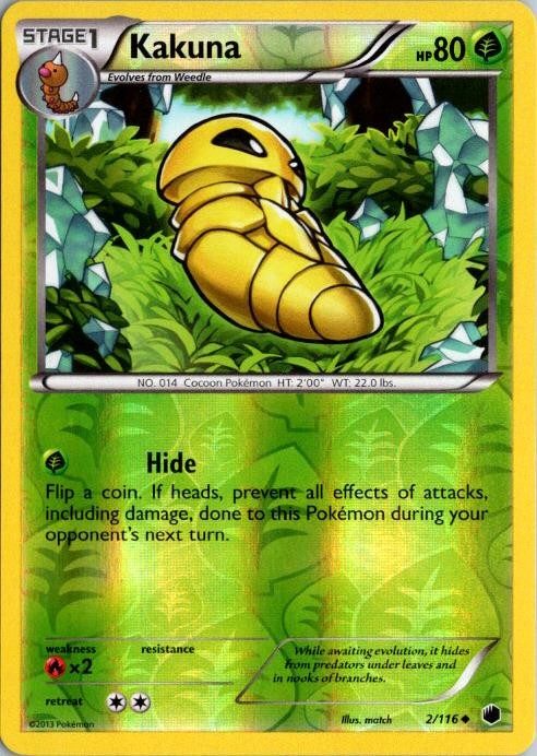 KAKUNA 2/116 UNCOMMON PLASMA FREEZE POKEMON REVERSE HOLO LP