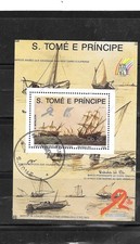 ST THOMAS SC#891 1989 SHIPS CTO USED OLD SOUVENIR SHEET TOPICAL STAMP