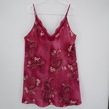 Delicates Woman Y2K paisley floral pink mini slip dress Top 1X Coquette Feminine