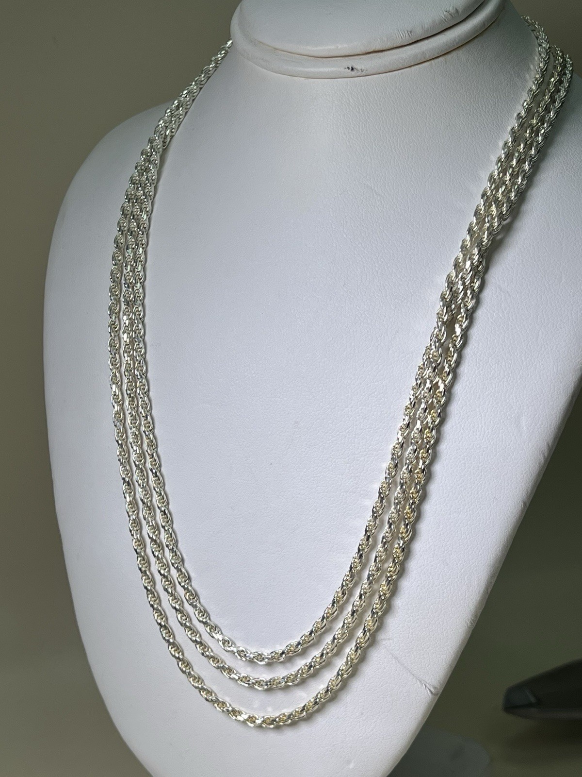 Sterling Silver .925 Rope Chain Necklace, 48”