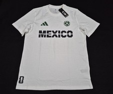 Adidas Official Mens 2026 Mexico Football Soccer Tee Shirt White Green JZ5155