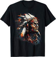 Indian Chief Native American Feather Headdress Chief Unisex T-Shirt