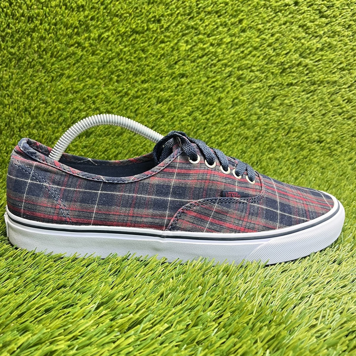 Vans Authentic Plaid Mens Size 12 Blue Red Athletic Walking Skate