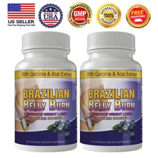 Brazilian Belly Burn Pure Diet Pills Fat Burn Weight Loss 2 Pack Free Shipping