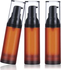 Airless Pump Bottles, 1 Oz Travel Bottles Small Pump Bottle Dispenser Brown Leak