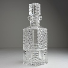 Vintage Waterford Crystal Square Decanter Diamond Cut  10" Master Cutter
