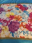 Boston Proper Blue Multicolor Floral Satin Square Scarf Polyester Logo Accent — photo 3