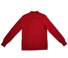 Karen Scott Women's Cotton Cable Knit Mock Neck Sweater Red Small