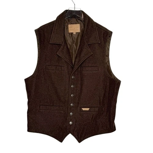 Powder River Outfitters Mens Dark Heather Wool Vest XXL Western Rodeo Cowboy video thumbnail