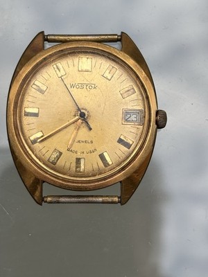 Antike Wostok (Vostok) Herrenuhr   Made in USSR   Kalender   Vergoldet