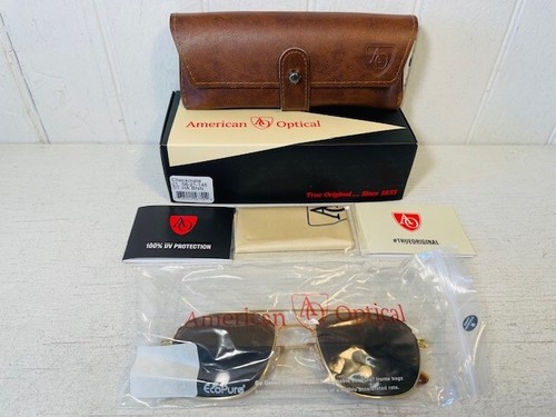AO AMERICAN OPTICAL CHECKMATE Gold Frame w 56mm Brown Nylon Lenses Suns $260 - Picture 6 of 6