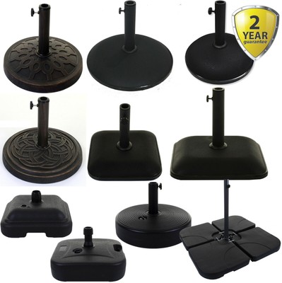 12kg 25kg Large Black Concrete Round Square Parasol Base Diameter Pole Adaptors Ebay