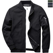 Men's Lightweight Jacket Bomber Jackets Full-Zip Spring Fall Casual Work Coats
