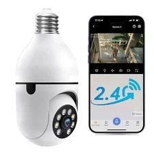 2MP Wireless Light Bulb Security Camera 2.4G WiFi Outdoor Home Bulb Camera 1080P