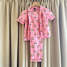 Paul Frank Kids Pyjamas Size 10 Made 2014 Girls PJs Monkey Face GUC sleepwear PJ