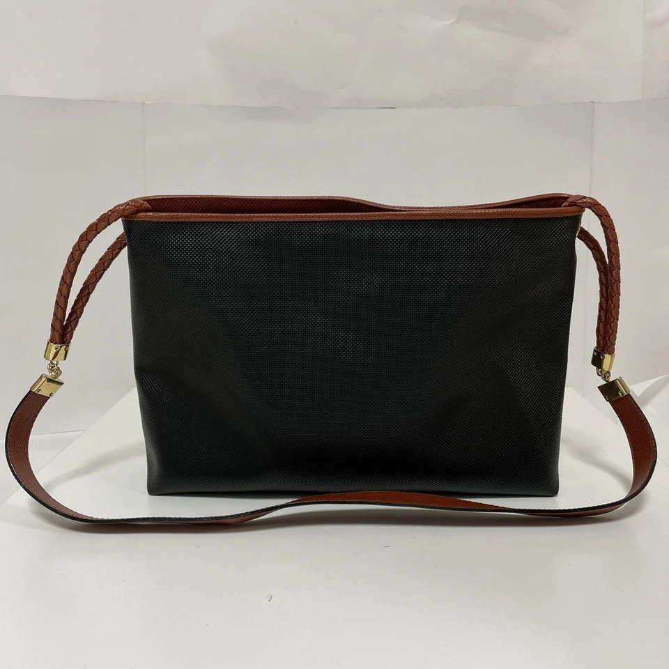 Bolso de Hombro Bottega Veneta Cuero PVC Auténtico Negro Marrón Mediano Mujeres Italia Foto 2 de 4