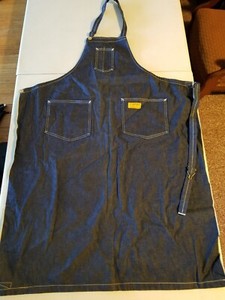Vtg ORIGINAL Carter's "Watch The Wear" Blue Denim Work Apron Lebanon NH pre 1963