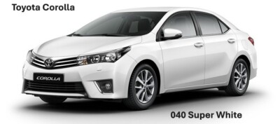 040 SUPER WHITE TOYOTA - GALLON BASECOAT PAINT MIXES 2 TO 1
