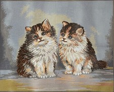 Tapex Vienna TWO KITTENS / CATS needlepoint canvas 20" x 16" 1570-882